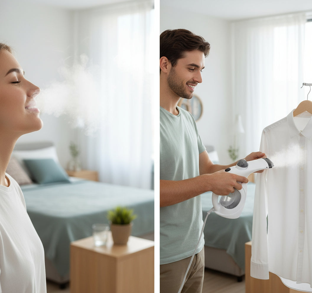 Multi-Purpose Portable Handheld Garment/Facial Vapor Steamer Iron Brush for Home and Travel Handy (Multicolour)